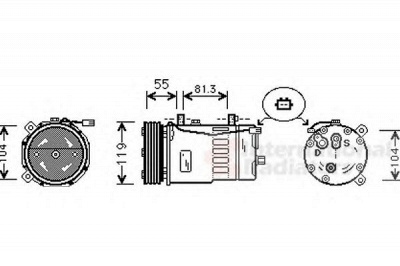 VAN WEZEL 0300k001 -  Компрессор, кондиционер